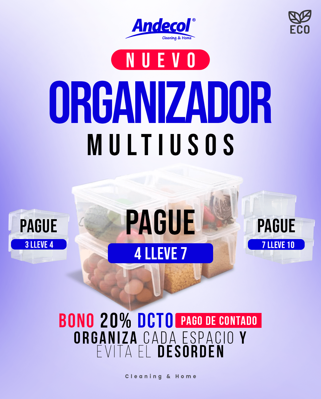 Organizador Multiusos con tapa hermética